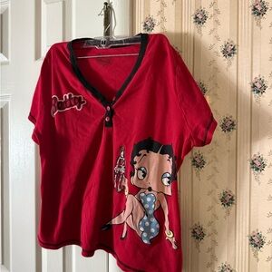 Coca Cola Red Short Sleeve Tee with Cartoon Design